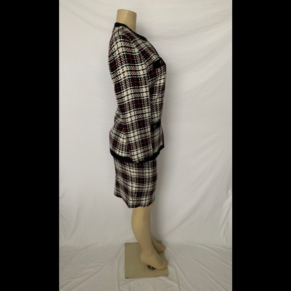 VTG Oleg Cassini Size 8 Wool Blend 2pc Skirt Suit - Picture 3 of 8